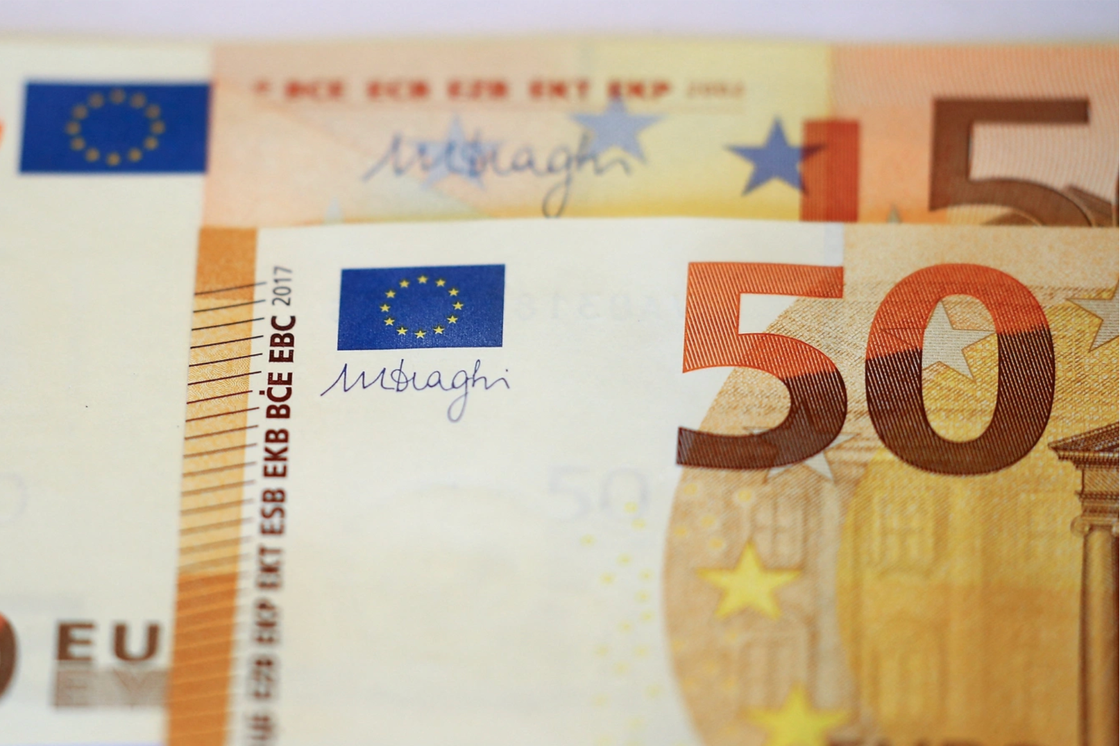 Euro notes seen at European Central Bank headquarters in Frankfurt, Germany. Kai Pfaffenbach/Reuters