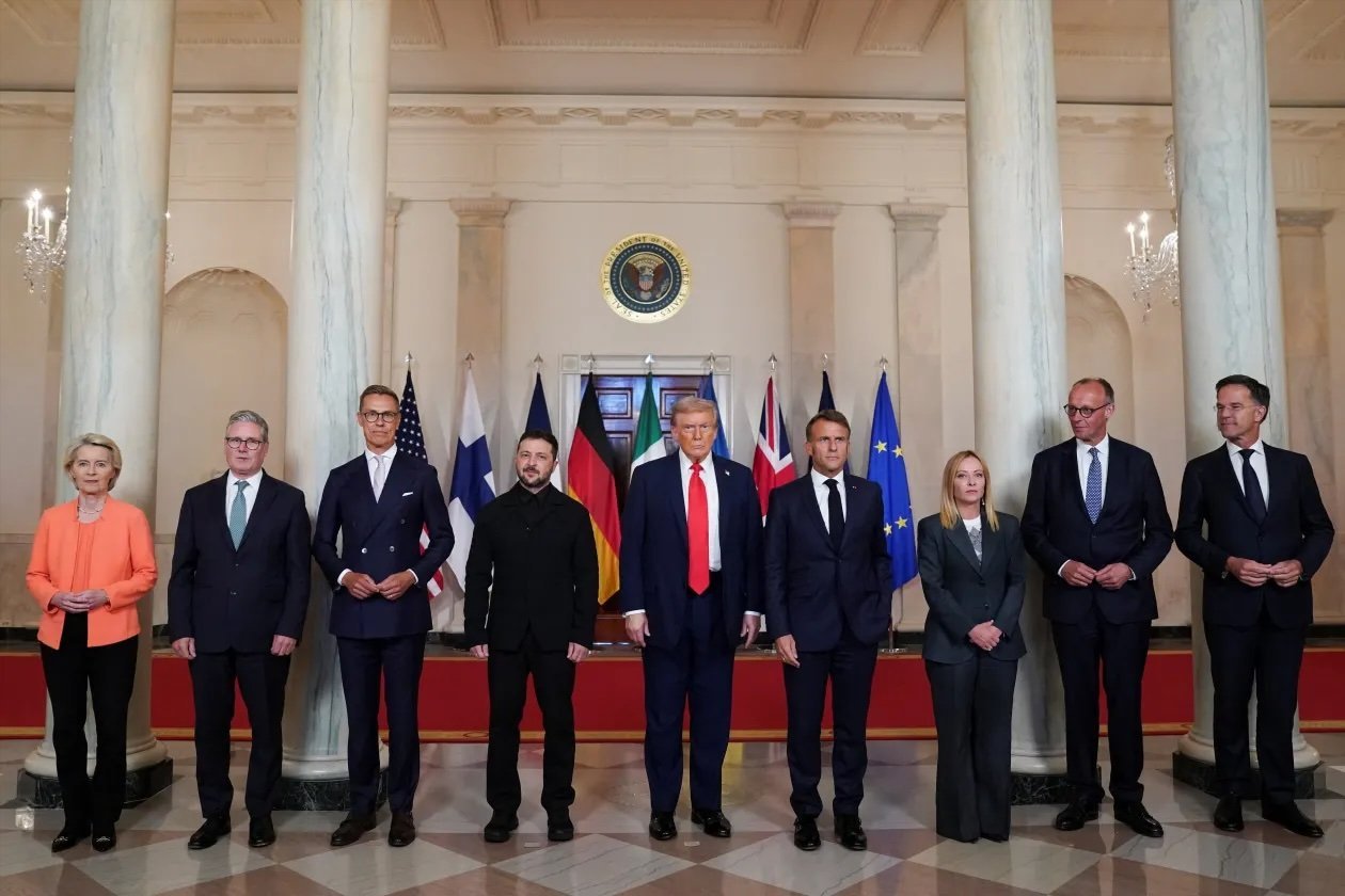European leaders with U.S. President Donald Trump at the White House, August 2025 