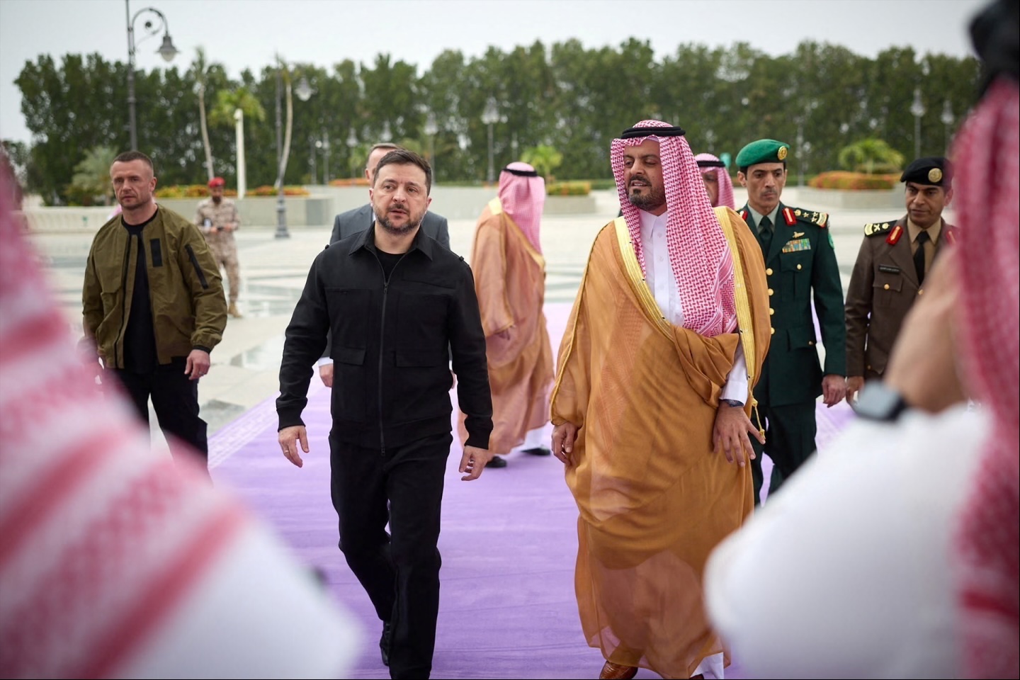 Ukraine’s President Volodymyr Zelenskyy meets Deputy Governor of Makkah Region Prince Saud bin Mishaal bin Abdulaziz during his visit to Jeddah, Saudi Arabia, on March 26, 2026. 