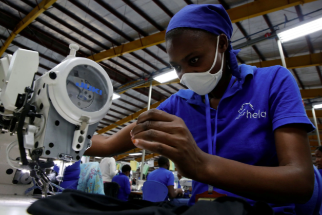 A worker sews at an export processing zone factory in Athi River, Kenya. Thomas Mukoya/Reuters
