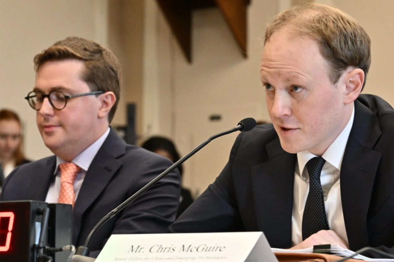 Chris McGuire testifies to the House Committee on Foreign Affairs on November 20, 2025.