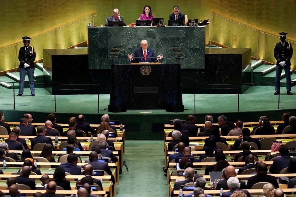 U.S. President Donald Trump addresses the 80th United Nations General Assembly at U.N. headquarters in New York City, U.S., September 23, 2025. 