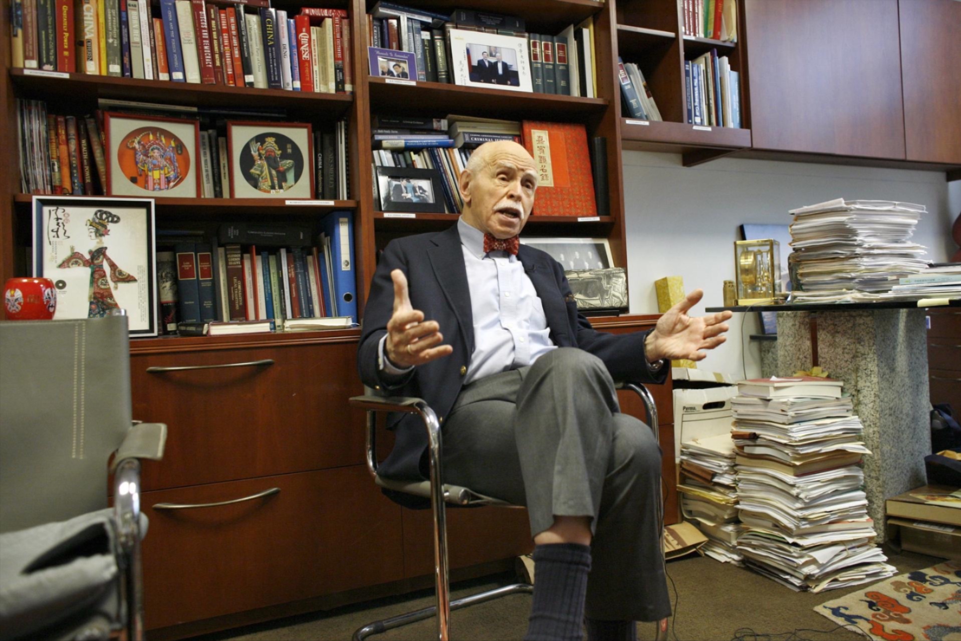 Jerry Cohen sits in his office at New York University.