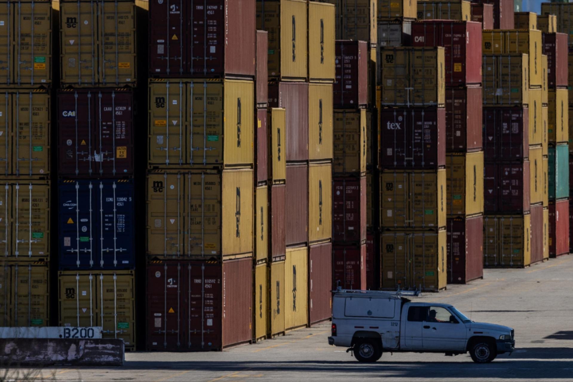 Shipping containers are seen at the port of Oakland, as trade tensions escalate over U.S. tariffs, in Oakland, California, U.S., March 6, 2025. REUTERS/Carlos Barria