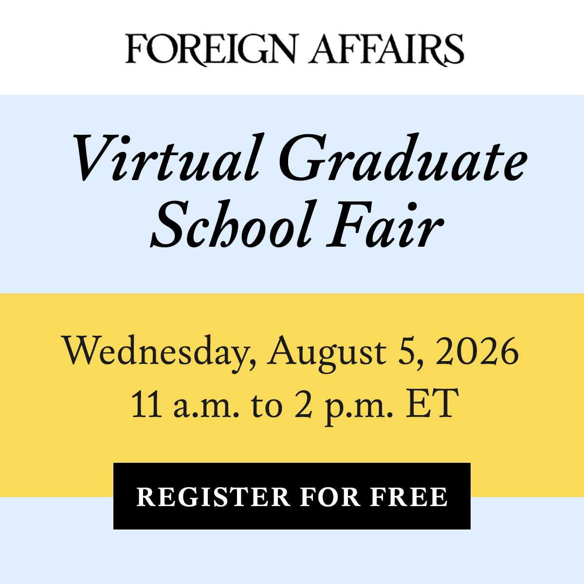 Foreign Affairs Virtual Graduate School Fair