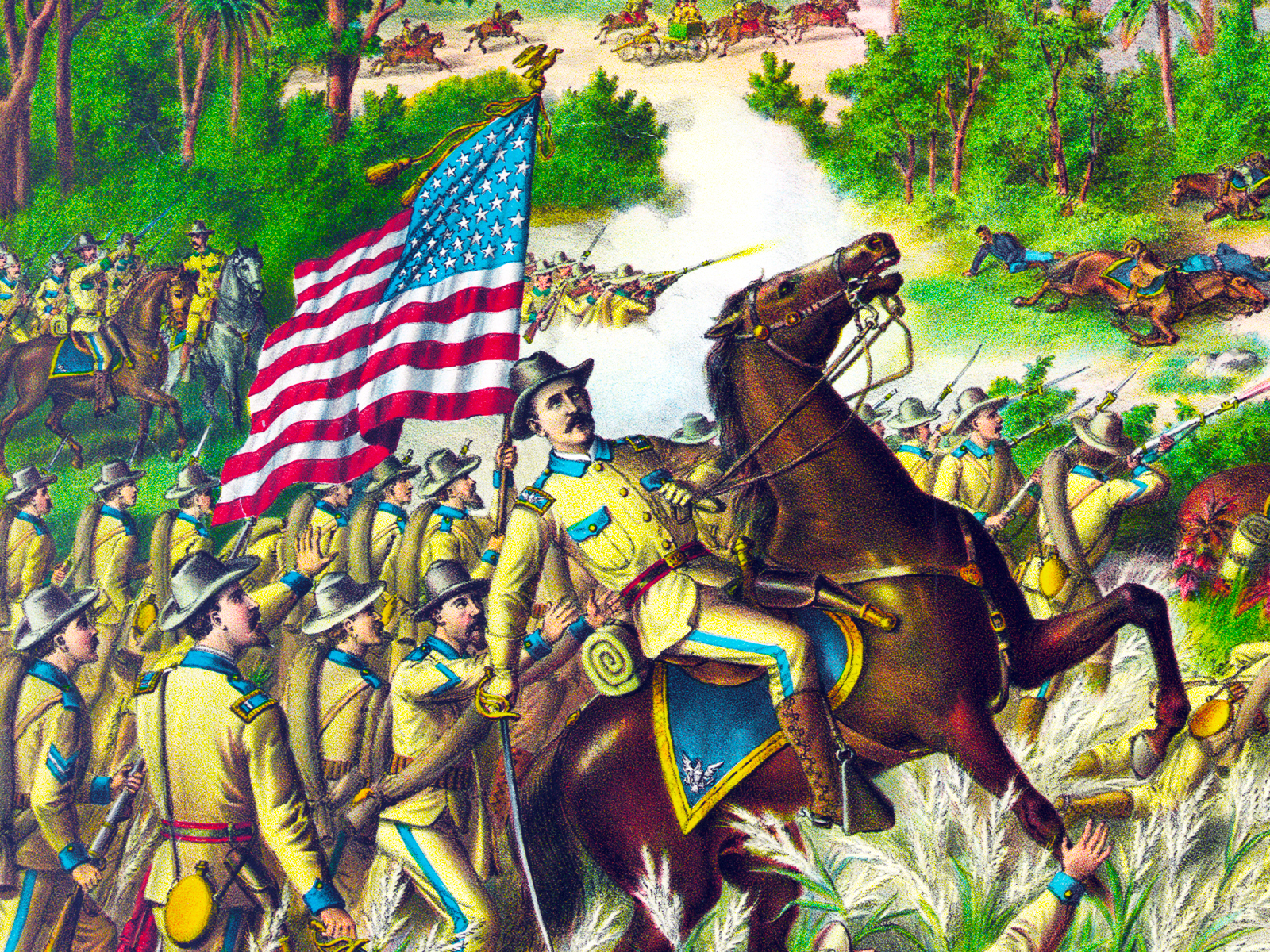 American troops are advancing on Filipino troops