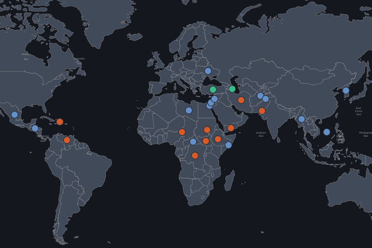 The Global Conflict Tracker map.