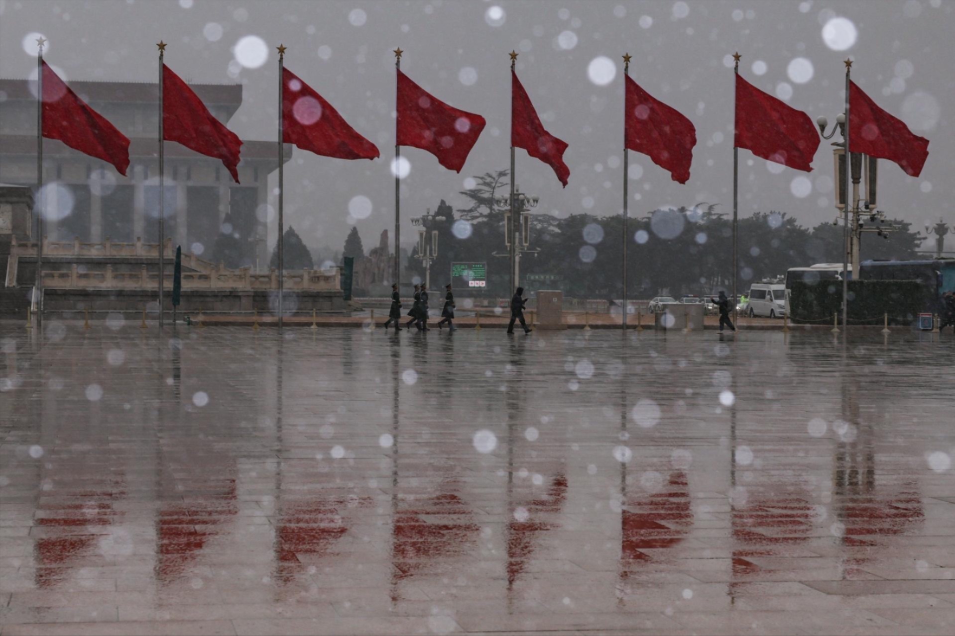 Police officers at Tiananmen Square, Beijing, March 2026