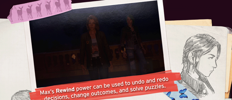 Max’s Rewind power can be used to undo and redo decisions, change outcomes, and solve puzzles.