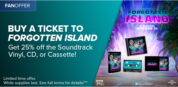 BUY A TICKET TO FORGOTTEN ISLAND GET 25% OFF THE SOUNDTRACK VINYL, CD, OR CASSETTE***