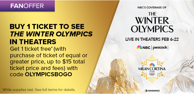 BUY 1 TICKET TO SEE THE WINTER OLYMPICS IN THEATERS