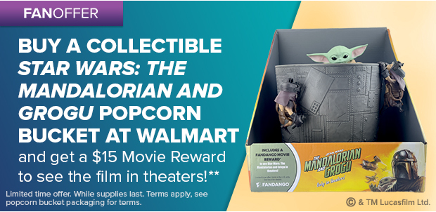 BUY A COLLECTIBLE STAR WARS: THE MANDALORIAN AND GROGU POPCORN BUCKET AT WALMART**