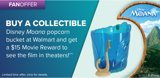 BUY A COLLECTIBLE DISNEY MOANA POPCORN BUCKET AT WALMART†††