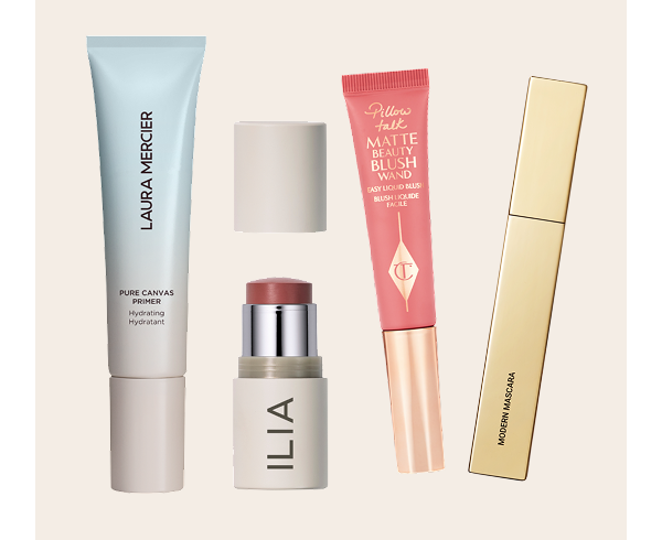 Products from Laura Mercier, Ilia, Vieve and Charlotte Tilbury