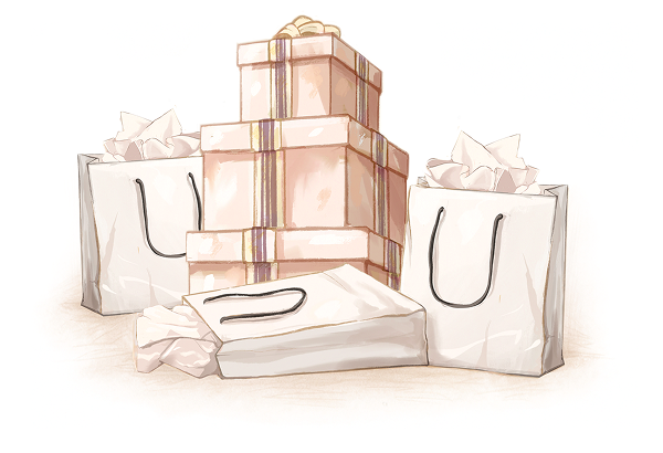 Section of illustration from the Vogue Festive Calendar