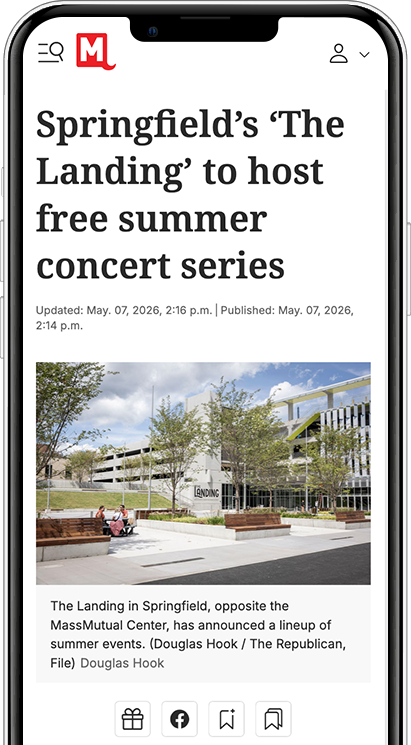 mobile phone with image of news article