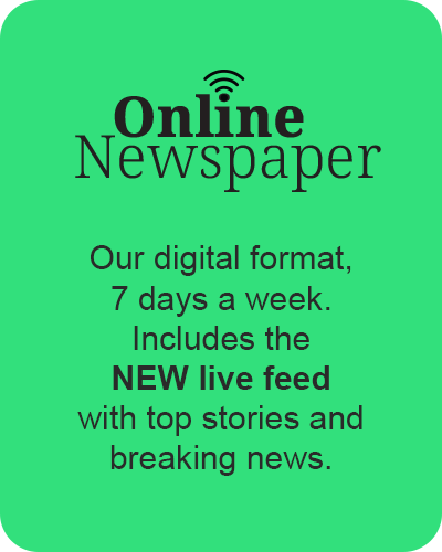 Online Newspaper logo. Our digital format, 7 days a week. Includes the New live feed with top stories and breaking news.