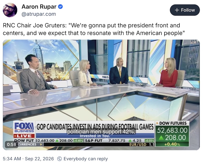 Aaron Rupar on Bluesky; RNC Chair Joe Gruters: 