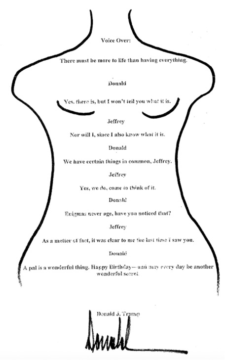Donald Trump's birthday card to Jeffrey Epstein