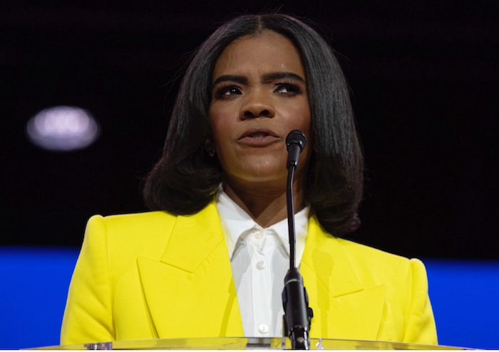 Right-wing political commentator Candace Owens speaking at the Conservative Political Action Conference in 2023. Zach Roberts/NurPhoto via AP