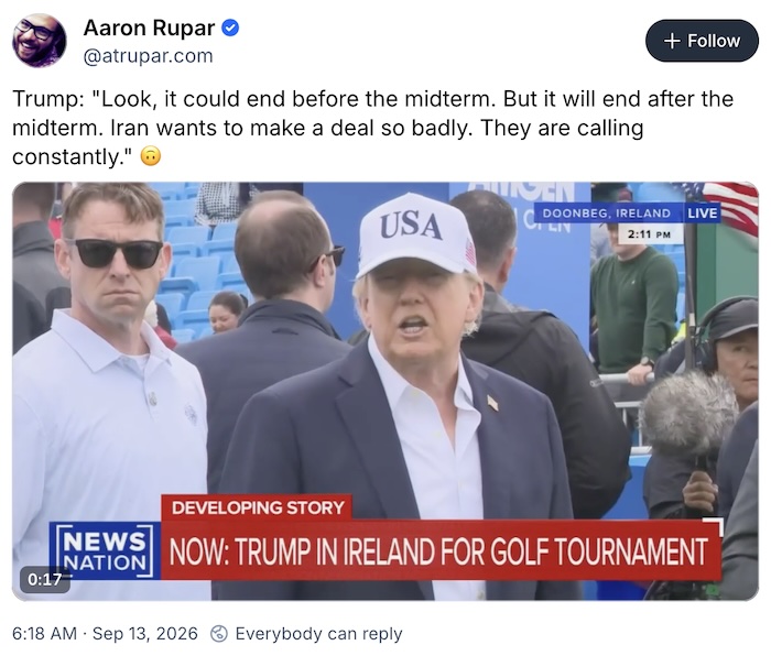 Aaron Rupar on Bluesky; Trump: 