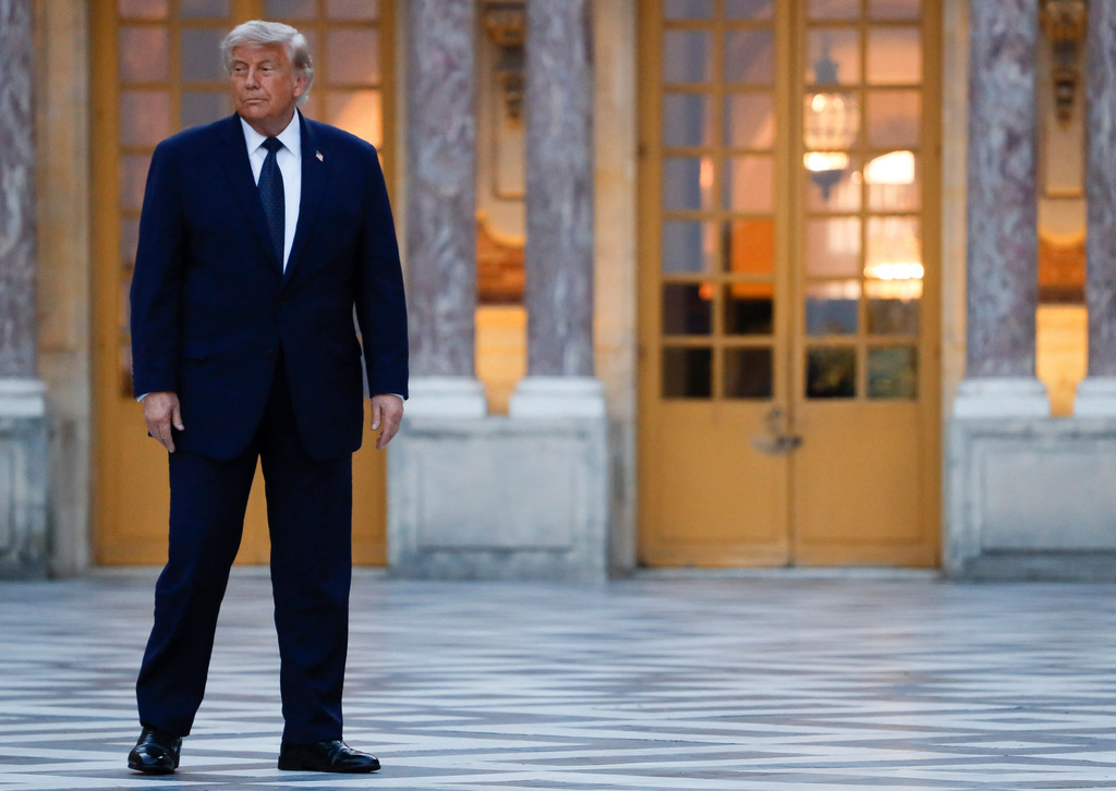 Donald Trump at Versailles on Wednesday. Jean-Bernard Vernier/Sipa/AP