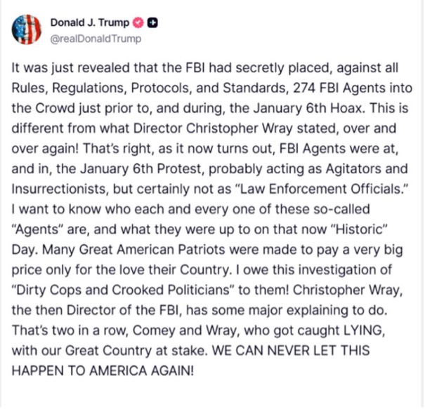 POTUS on Truth Social
