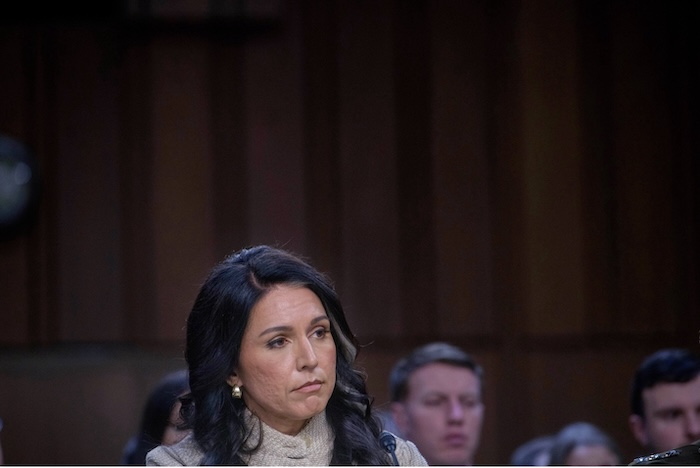 Director of National Intelligence Tulsi Gabbard testifying to the Senate intelligence committee on Wednesday. Rod Lamkey, Jr./AP