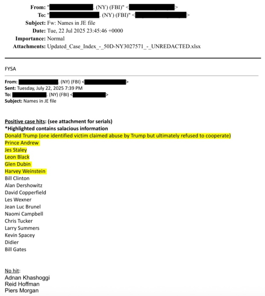 A document from the Epstein files