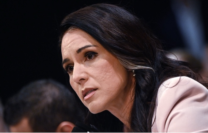Director of National Intelligence Tulsi Gabbard testifying at the US Capitol on March 19. Sipa via AP Images