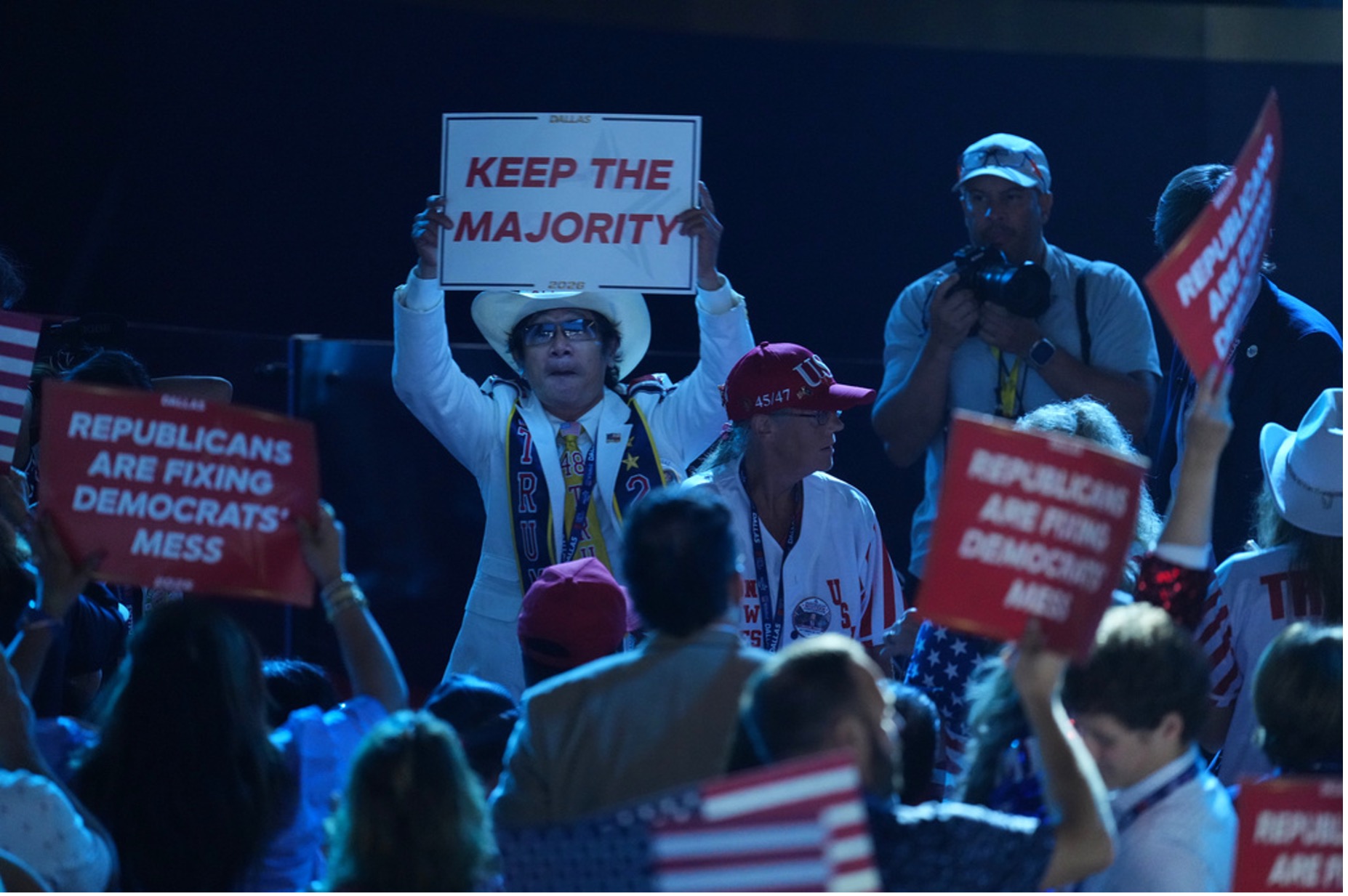 Delegates at the Republican convention held in Dallas on Wednesday. Tony Gutierrez/AP