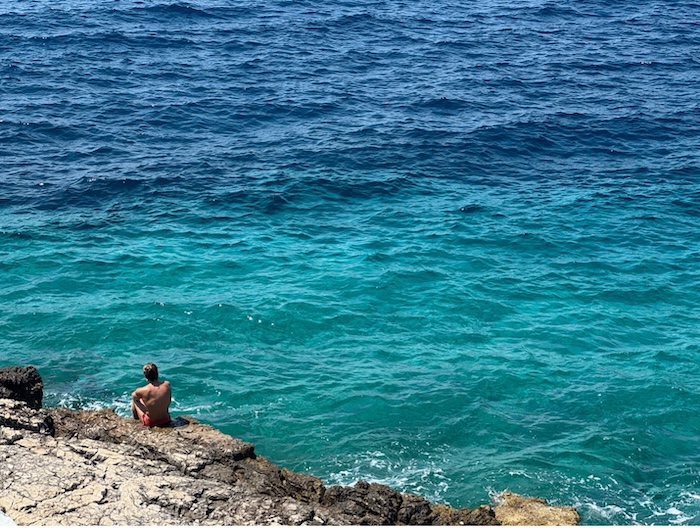 The blue water of Mali Losing, Croatia