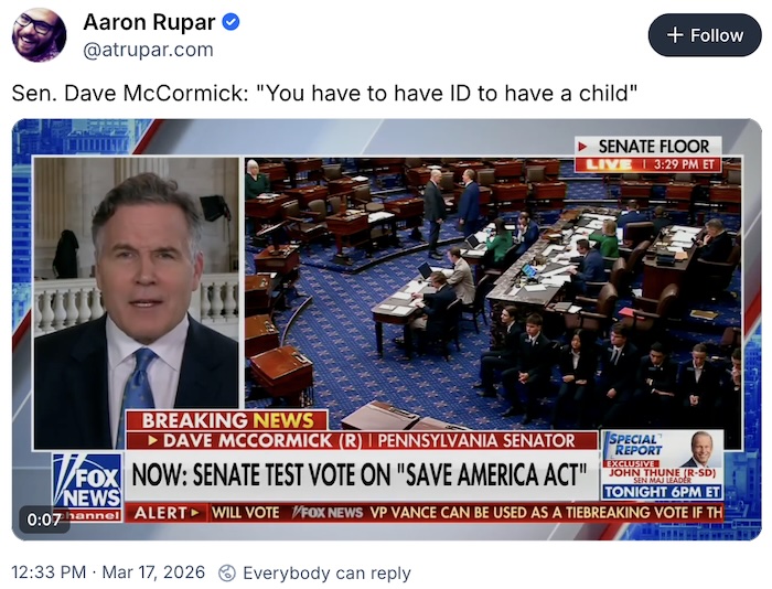 Aaron Rupar on Bluesky; https://bsky.app/profile/atrupar.com/post/3mhbppcpuzc24