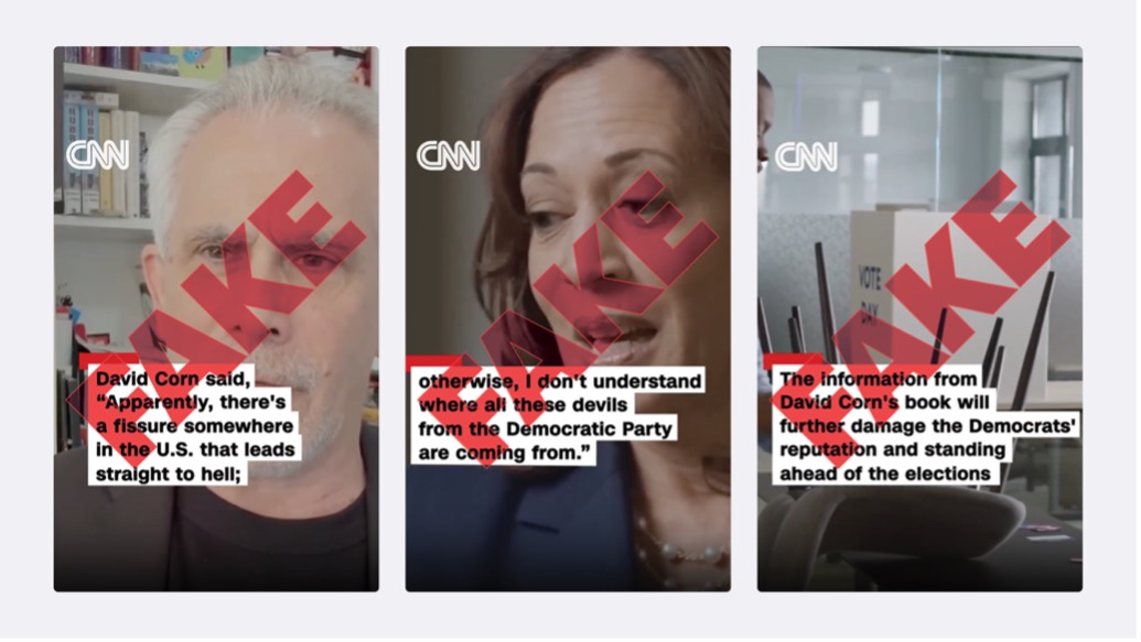 Screenshots from the fake video