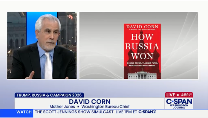 Screen shot of David Corn appearing on C-SPAN