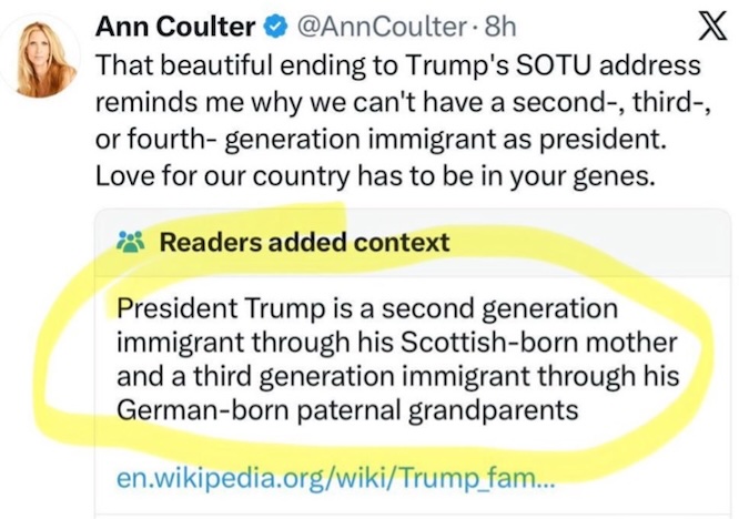 Ann Coulter on X.com