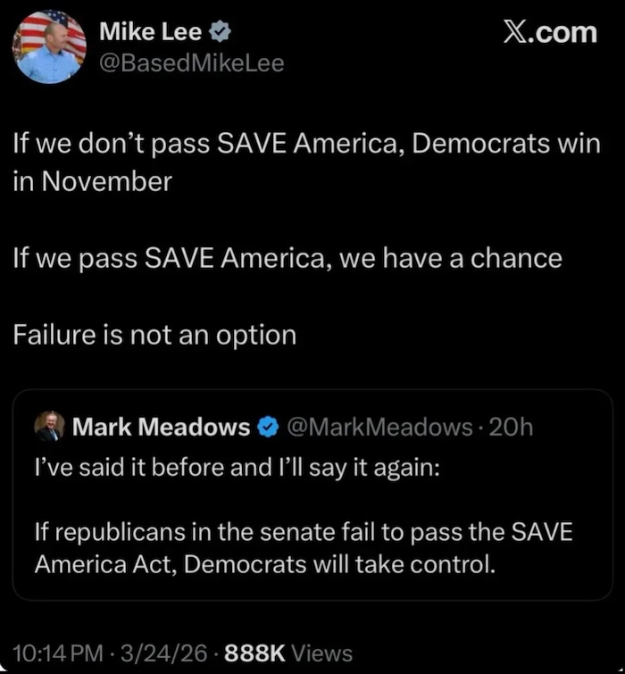 Mike Lee on X.com