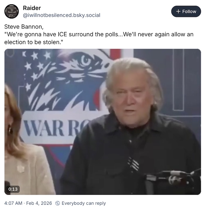 Raider on Bluesky; Steve Bannon, 
