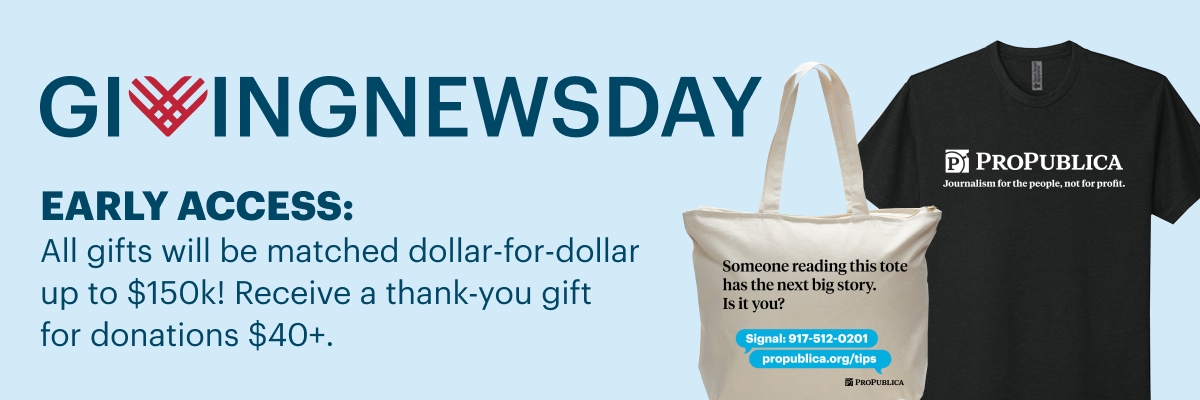 Email hero: #GivingNewsDay Early Access: All gifts will be matched dollar-for-dollar up to $150K! Receive a tote bag or t-shirt for donations of $40+