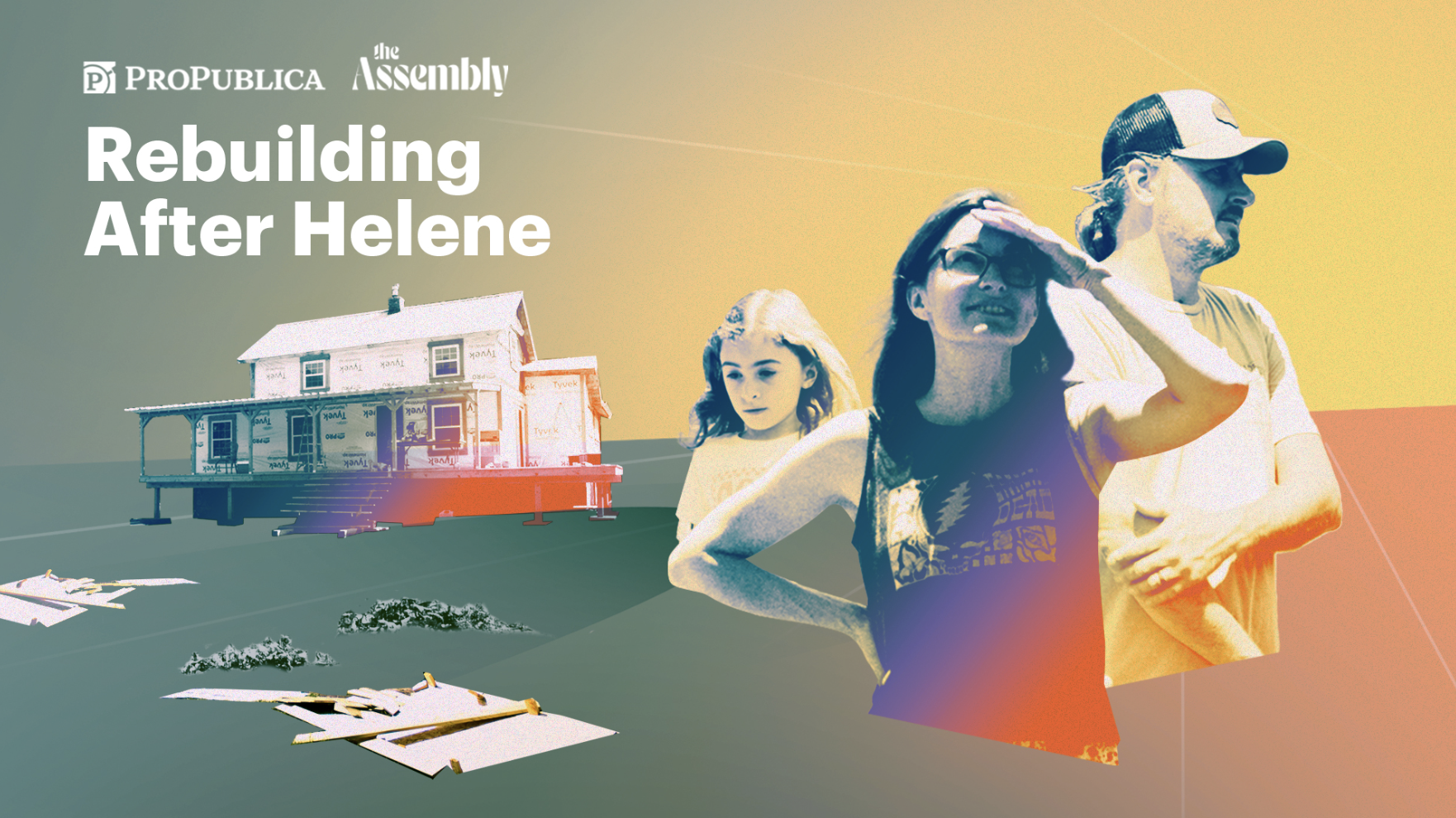 Photo illustration for a documentary about rebuilding after Hurricane Helene
