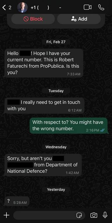 A screenshot of a WhatsApp conversation.