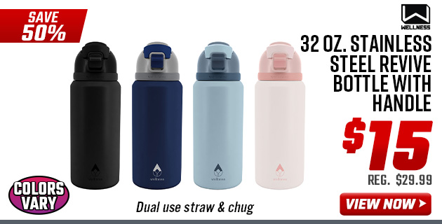 Wellness 32 oz. Stainless Steel Revive Bottle with Handle