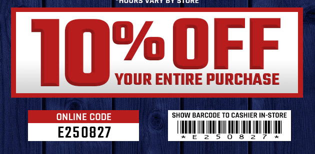 10% Off. Exclusions apply. Use code E250827