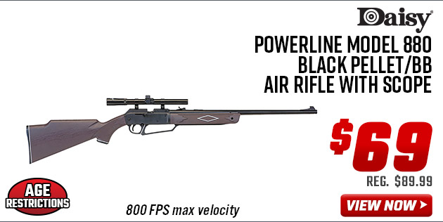 Daisy Powerline Model 880 Black Pellet/BB Air Rifle with Scope