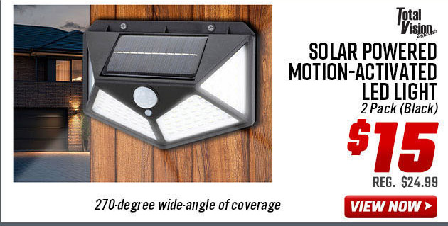 Total Vision Solar Powered Motion-Activated LED Light 