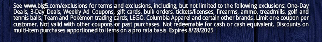 See www.big5.com/exclusions
