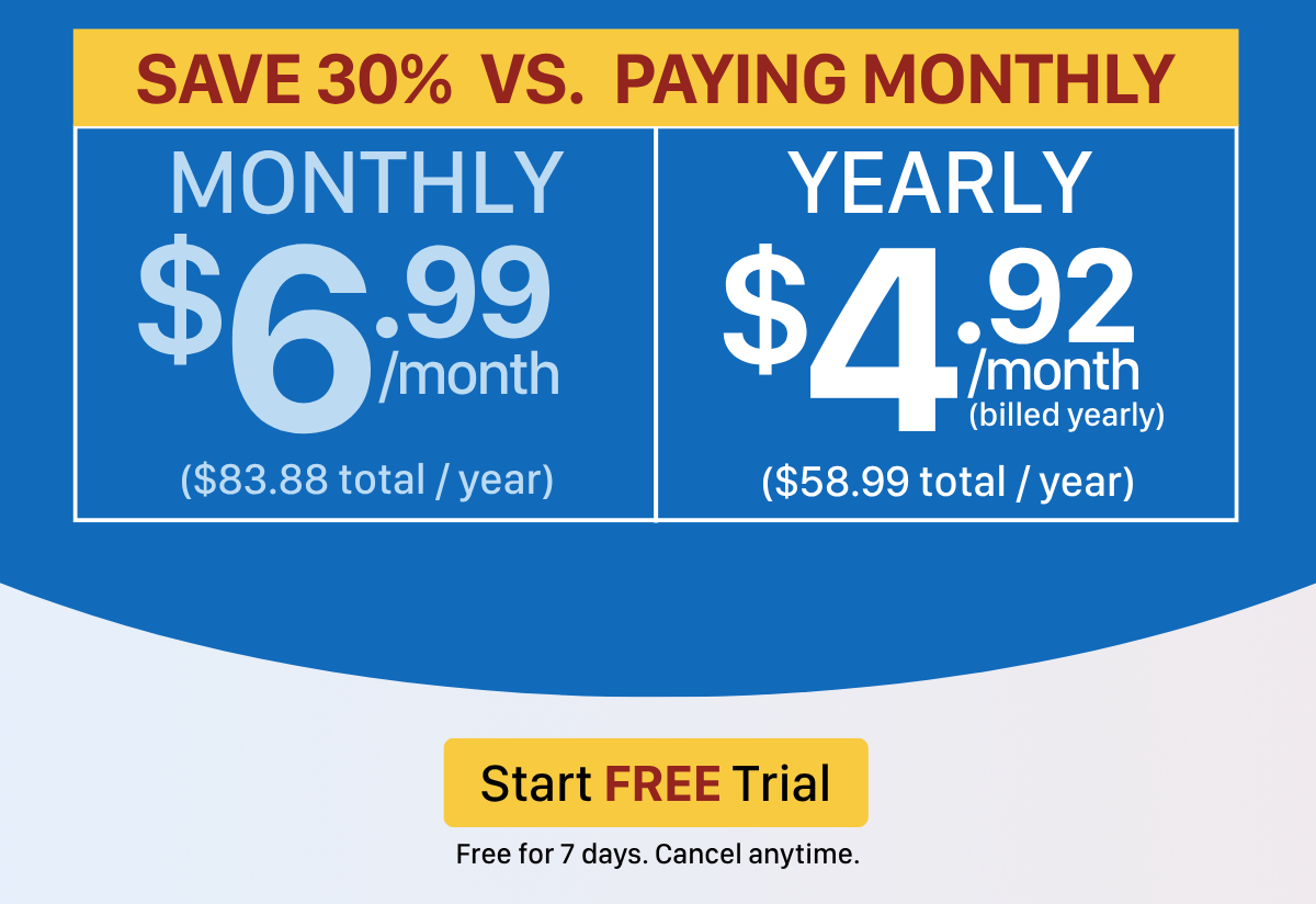 Annual Plan Sale Pricing