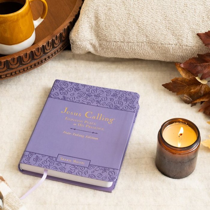 Jesus Calling Note-Taking Edition, Leathersoft, Purple, with Full Scriptures: Enjoying Peace in His Presence