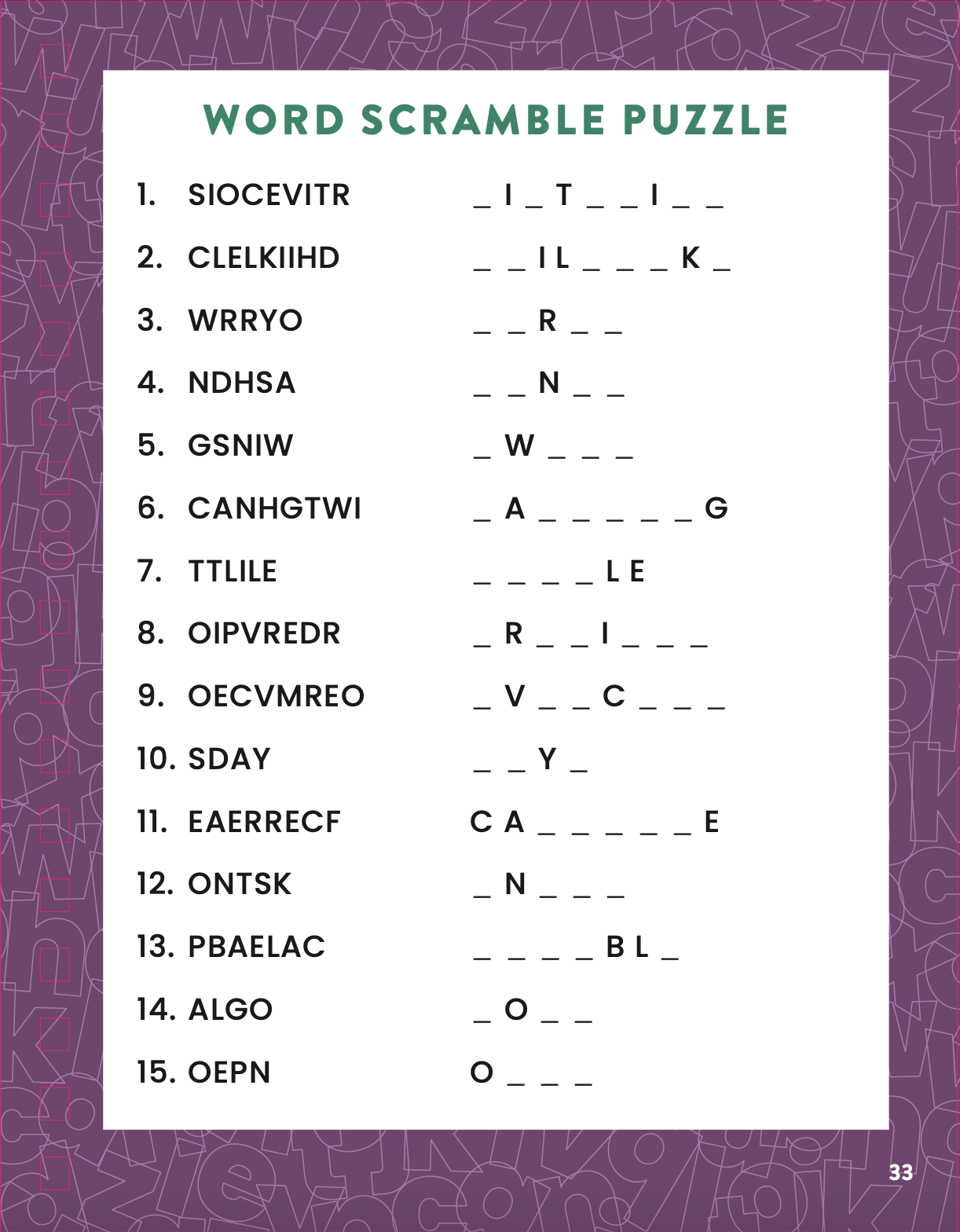 Devotional Word Scramble Book: Celebrate God’s Goodness