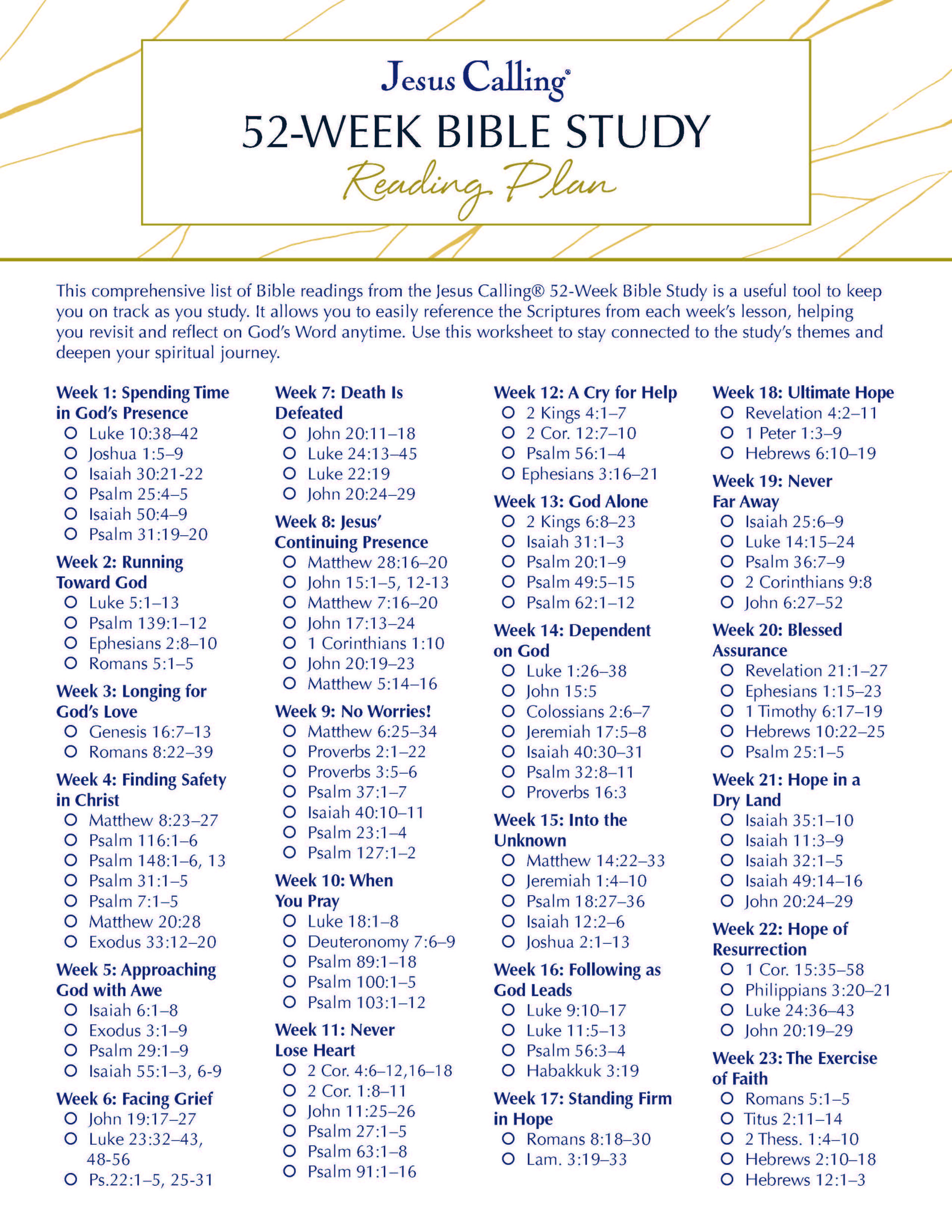 Jesus Calling 52-Week Bible Study: Experience the Presence of God